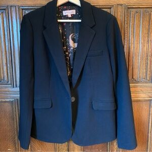 Philosophy waffle knit one button blazer